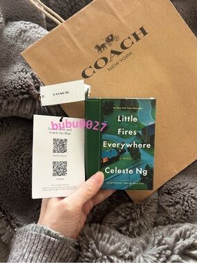 NWT💚Coach Little Fires Everywhere By Celeste Ng Book Bag Charm Novel CFK51